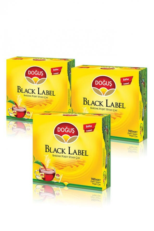 DOĞUŞ Black Label Bardak Poşet Çay 100x2gr X 3 Adet