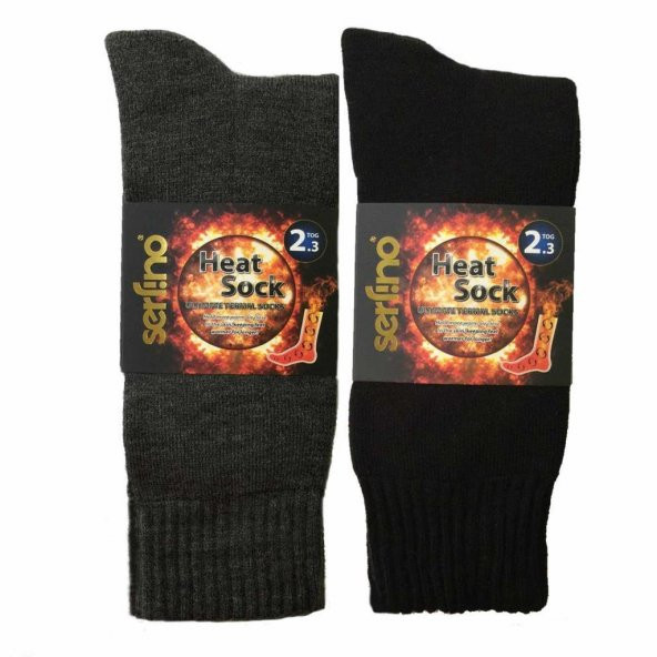 En Sıcak Şardonlu Akrilik Termal Erkek Çorabı 2 Adet