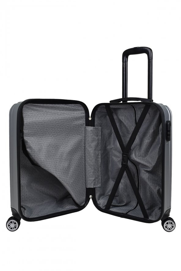 Elatae Kabin Boy Valiz Gri Abs 1020 - 4