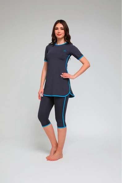 Chelly Kadın Yarım Kol Yarı Kapalı Tesettür Mayo S9270 - 2