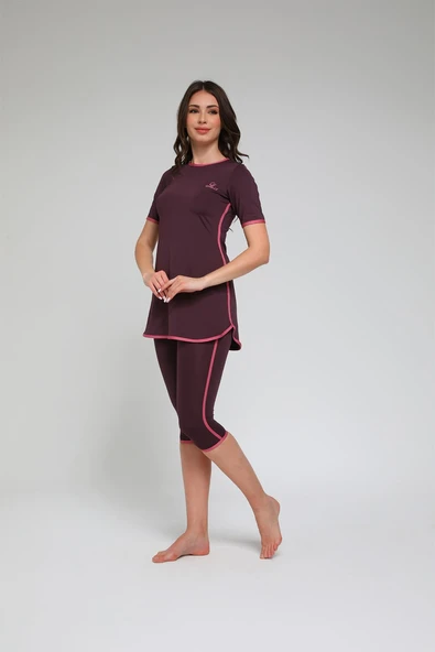 Chelly Kadın Yarım Kol Yarı Kapalı Tesettür Mayo S9270 - 3