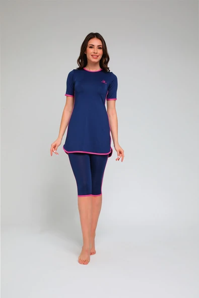 Chelly Kadın Yarım Kol Yarı Kapalı Tesettür Mayo S9270 - 5