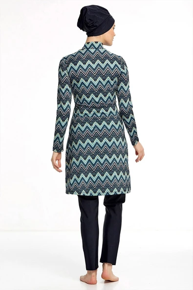 Maresiva Kadın Likralı Uzun Kollu Tam Kapalı Tesettür Mayo 0512 Siyah - 4