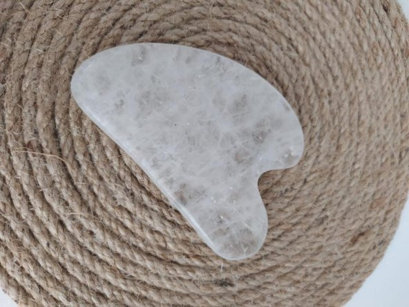 Doğaltaş Kristal Kuvars Yüz Masaj Taşı Gua Sha Kalp Kesim ürün görseli