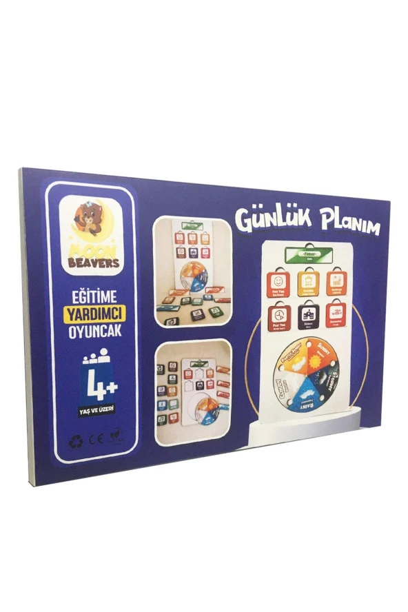 Moon Beavers Günlük Planım Eğitici Öğretici Geliştirici Ahşap Sağlıklı Oyuncak - 2