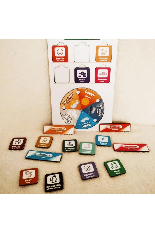 Moon Beavers Günlük Planım Eğitici Öğretici Geliştirici Ahşap Sağlıklı Oyuncak - 3