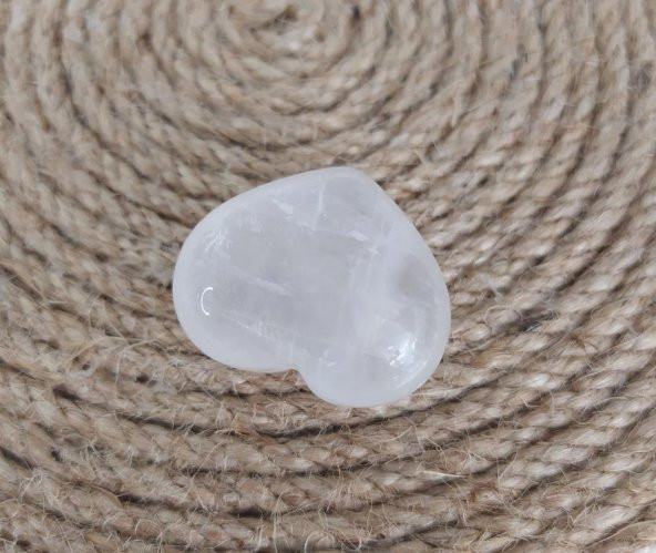 Kristal Kuvars Kalp Doğal Taş 3 cm