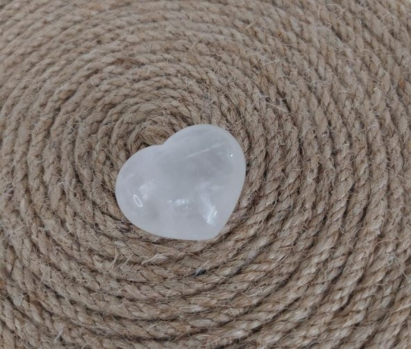 Kristal Kuvars Kalp Doğal Taş 3 cm - 2