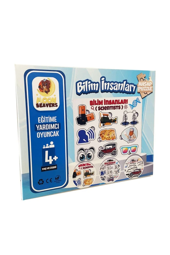 Moon Beavers Bilim İnsanları 2 Eğitici Öğretici Geliştirici Ahşap Sağlıklı Oyuncak 16x20 Cm - 2