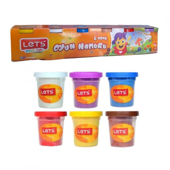 Oyun Hamuru 6 Lı Ana Renkler 690 gr Lets Oyun Hamur Seti 6 Renk 115grx6 1 Paket