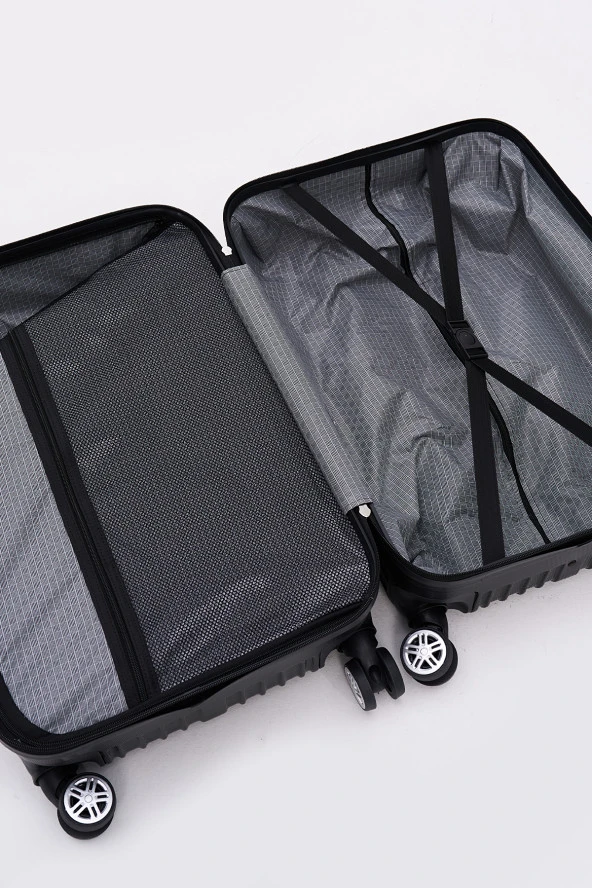 2'li Valiz Seti Elatae Valiz Büyük Boy ve Makyaj Siyah 2'li Set - 6