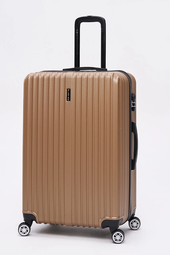 2'li Valiz Seti Elatae Valiz Büyük Boy ve Makyaj Gold 2'li Set - Resim 3