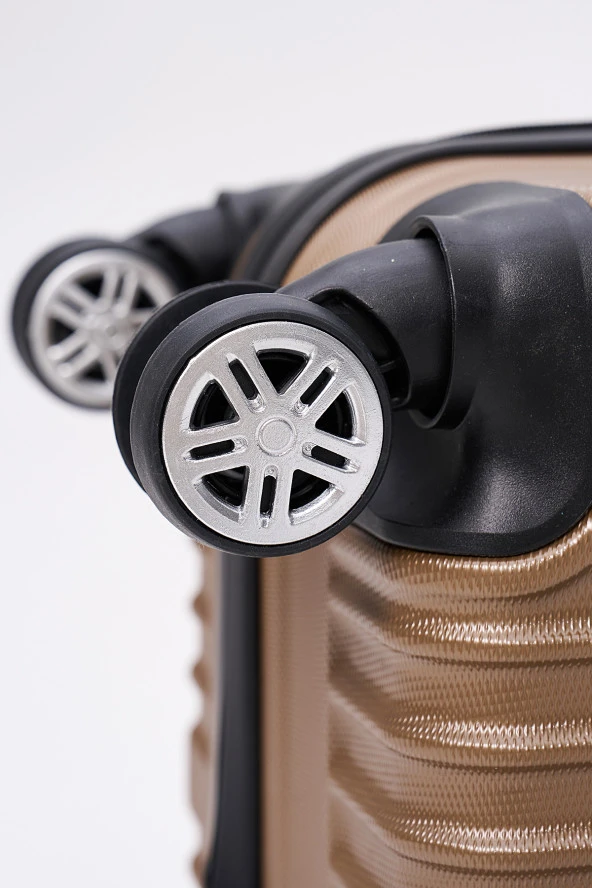 2'li Valiz Seti Elatae Valiz Büyük Boy ve Makyaj Gold 2'li Set - Resim 5