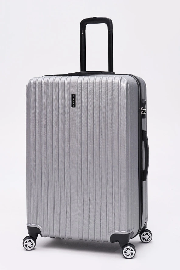 2'li Valiz Seti Elatae Valiz Büyük Boy ve Makyaj Gri 2'li Set - 3