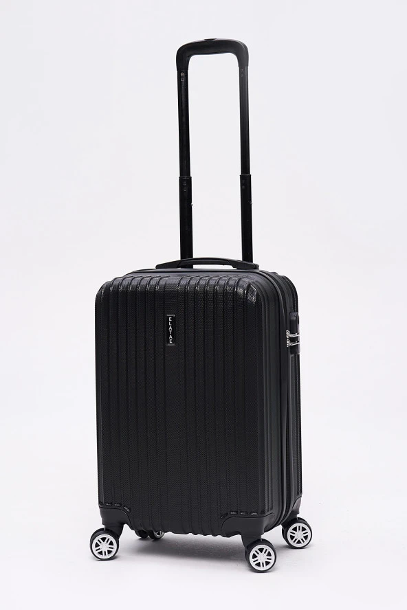 2'li Valiz Seti Elatae Valiz Kabin Boy ve Makyaj Siyah 2'li Set 1020 - Resim 3