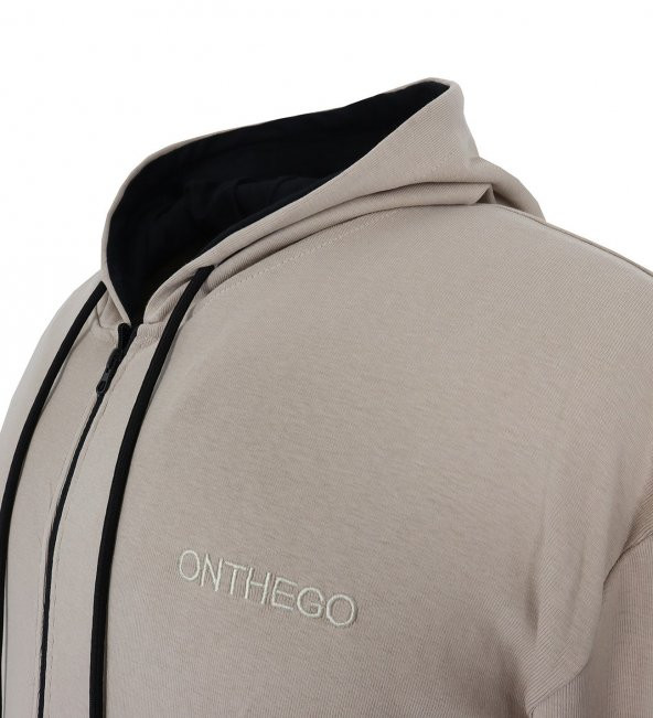 Erkek Büyük Beden Battal Boy Kapşonlu Sweat SİYAH - 5