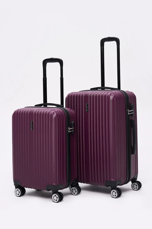 3'lü Valiz Seti Elatae Valiz Orta - Kabin Boy ve Makyaj Mor 1020 - 4