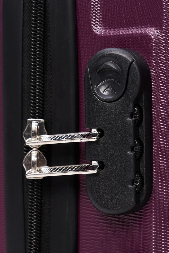 3'lü Valiz Seti Elatae Valiz Orta - Kabin Boy ve Makyaj Mor 1020 - 8