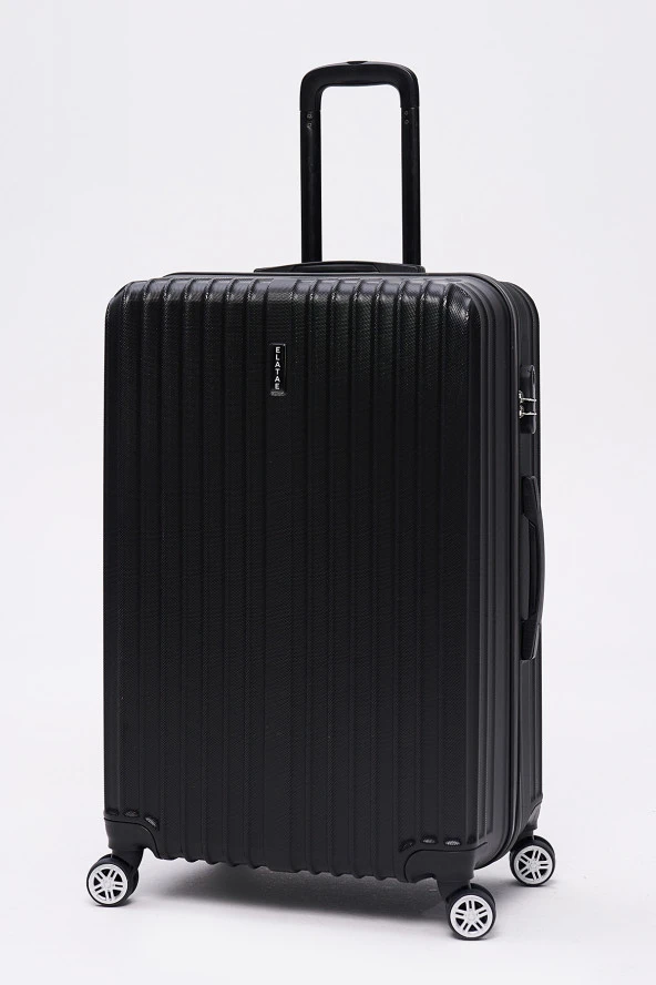 3'lü Valiz Seti Elatae Valiz Büyük - Kabin Boy ve Makyaj Siyah 1020 - Resim 2