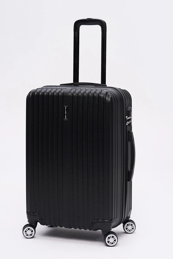 3'lü Valiz Seti Elatae Valiz Büyük - Orta Boy ve Makyaj Siyah 1020 - Resim 3