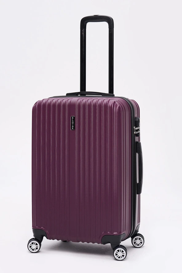 4'lü Valiz Seti Elatae Valiz Büyük - Orta - Kabin Boy ve Makyaj Mor 1020 - Resim 3