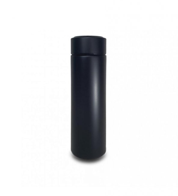 Dijital Sıcaklık Göstergeli Süzgeçli Siyah Termos 450 Ml - 3
