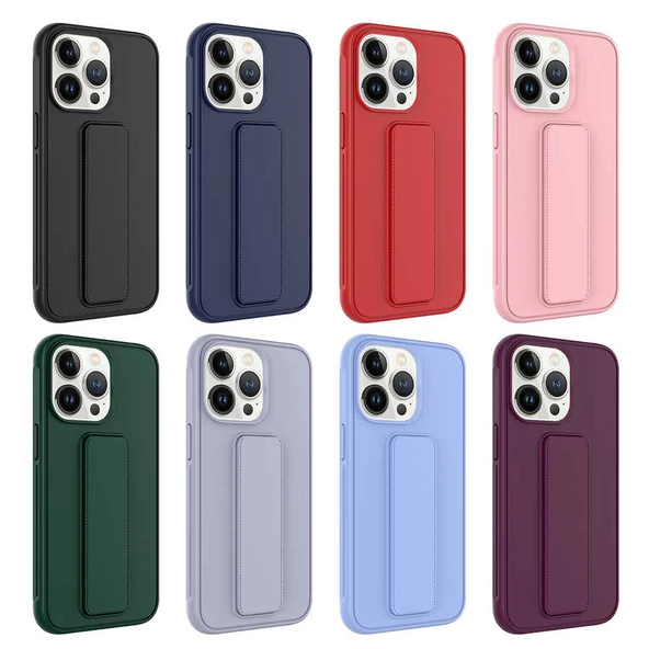 Apple iPhone 13 Pro Max Kılıf Qstand Katlanabilir Standlı Kılıf - Resim 11