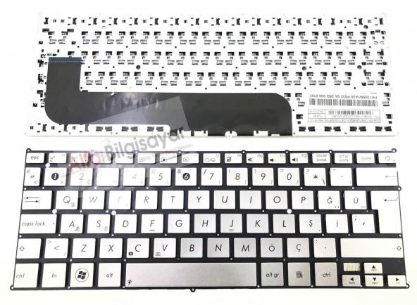 Asus ultrabook UX21E Klavye Gümüş Gri Renk Türkçe Tuş Takımı
