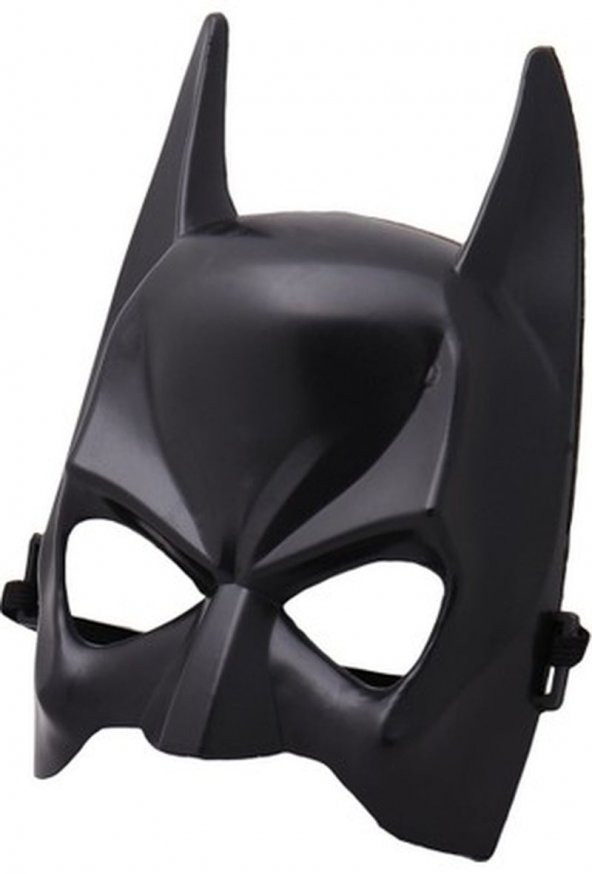Siyah Renk Çocuk Boy Arkadan Lastikli Batman Maskesi Yarasa Adam Maskesi