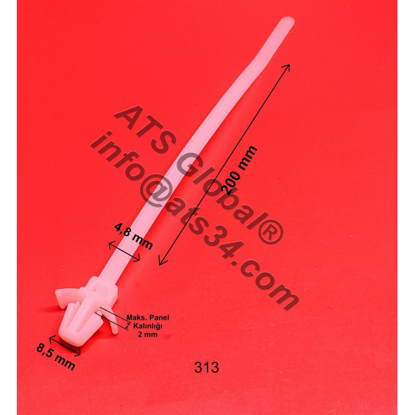 Dübelli Kablo Bağı 4,8X150 PKDB_313 Çap 8,5 mm 200 Adet - 3