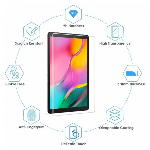 Samsung Galaxy Tab S5E 10.5 T720 T725 Ekran Koruyucu Tempered Cam - 2