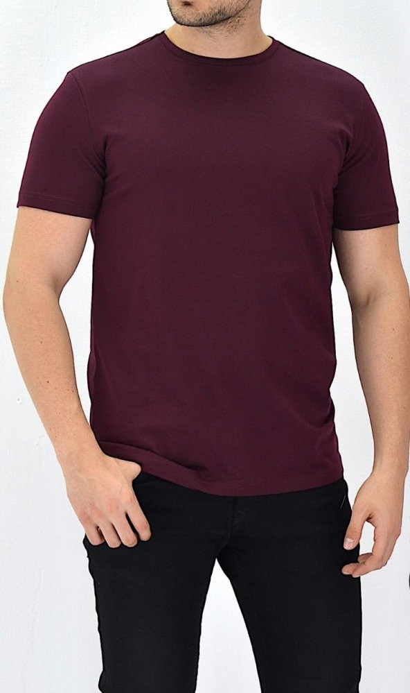 Unisex Düz Basic T-Shirt