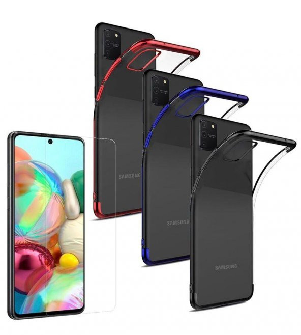 Samsung Galaxy S10 Lite Kılıf Silikon Dört Köşeli Lazer + Nano Cam