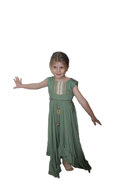 Life For Moda Kız Çocuk  Dantel Detaylı Kolye Tasarımlı Mendil Etekli Elbise - 2