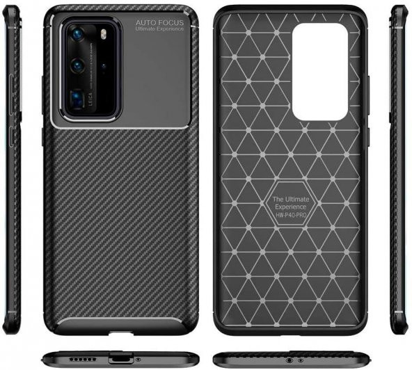 Huawei P40 Pro Kılıf Silikon Negro Karbon Darbe Koruma - 2