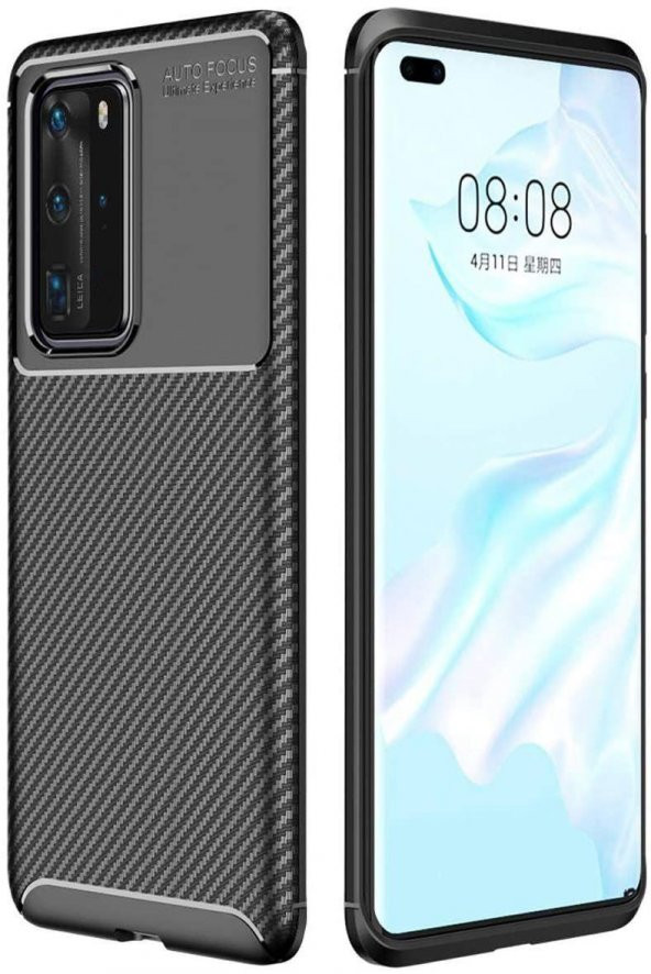 Huawei P40 Pro Kılıf Silikon Negro Karbon Darbe Koruma - 4