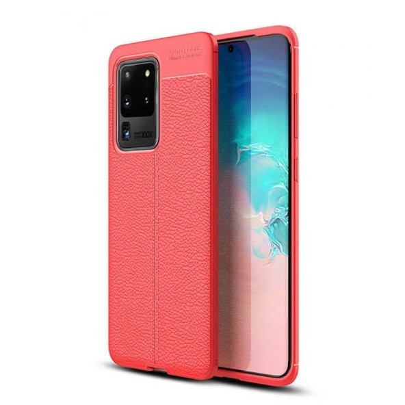Samsung Galaxy S20 Ultra Kılıf Niss Deri Görünümlü Silikon - 3