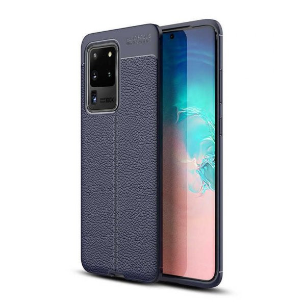 Samsung Galaxy S20 Ultra Kılıf Niss Deri Görünümlü Silikon - 4