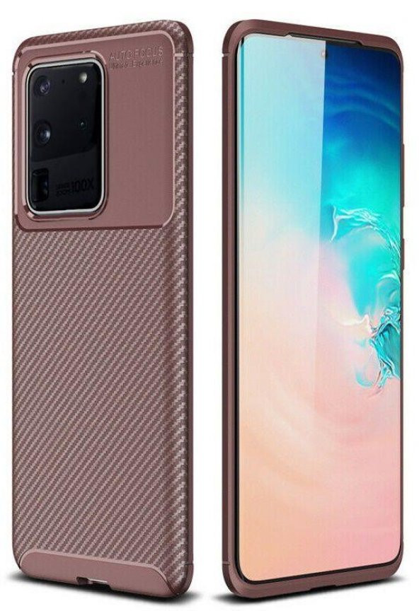 Samsung Galaxy S20 Ultra Kılıf Silikon Negro Karbon Darbe Korumalı - 4
