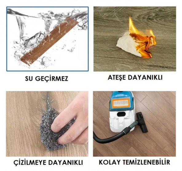 Renkli Duvarlar Yapışkanlı Gri Ahşap Esnek Zemin Yer Duvar Döşeme Parke NWYP09 - Resim 5