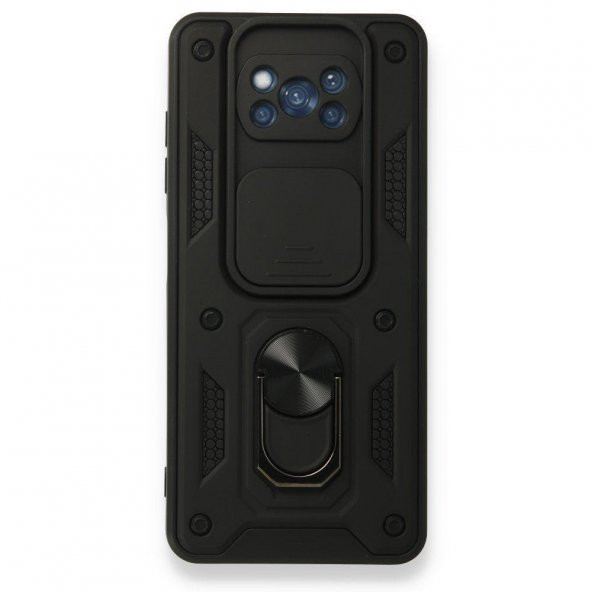 Xiaomi Poco X3 Pro Kılıf Silikon Yüzüklü Standlı Kamera Korumalı - 3