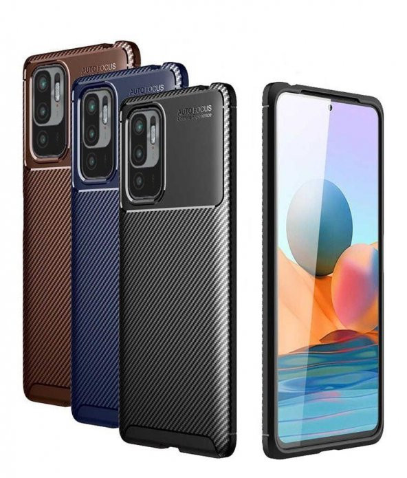 Xiaomi Redmi Note 10 5G Kılıf Silikon Negro Karbon Desen - 1