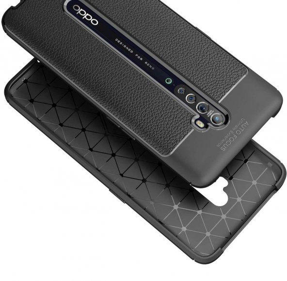 Oppo Reno2 Z Kılıf Niss Deri Görünümlü Silikon + Nano Cam - 3