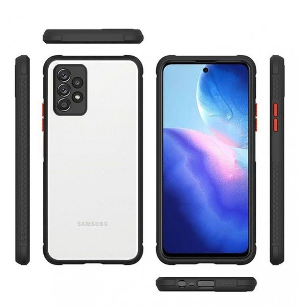 Samsung Galaxy A52 Kılıf Silikon Kaff Kamera Korumalı+ 5D Nano Seramik Ekran - 5