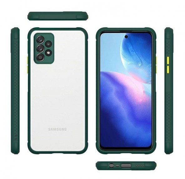 Samsung Galaxy A52 Kılıf Silikon Kaff Kamera Korumalı+ 5D Nano Seramik Ekran - 6