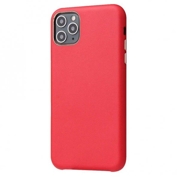 iPhone 11 Pro Max Kılıf Deri Dokulu Eyzi + Kırılmayan Nano Cam - 6