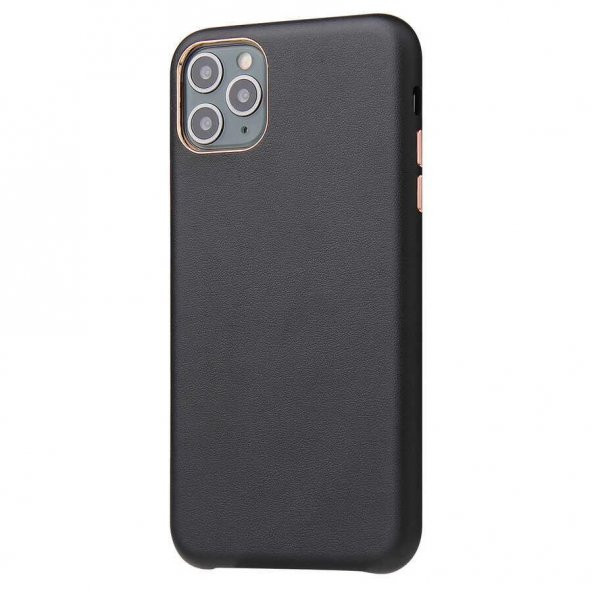 iPhone 11 Pro Max Kılıf Deri Dokulu Eyzi + Kırılmayan Nano Cam - 9