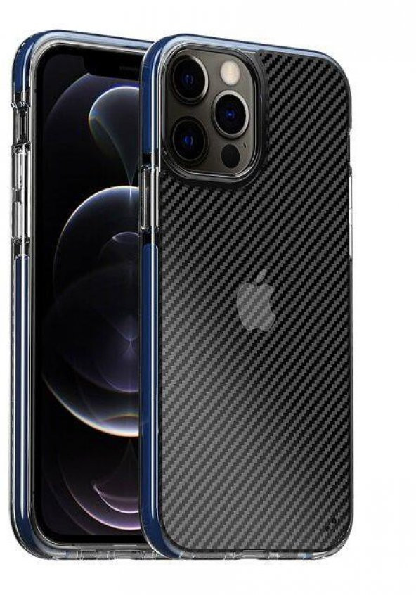 iPhone 12 Pro Max Kılıf Karbon Fiber Mat Dizayn+Nano Cam - Resim 3