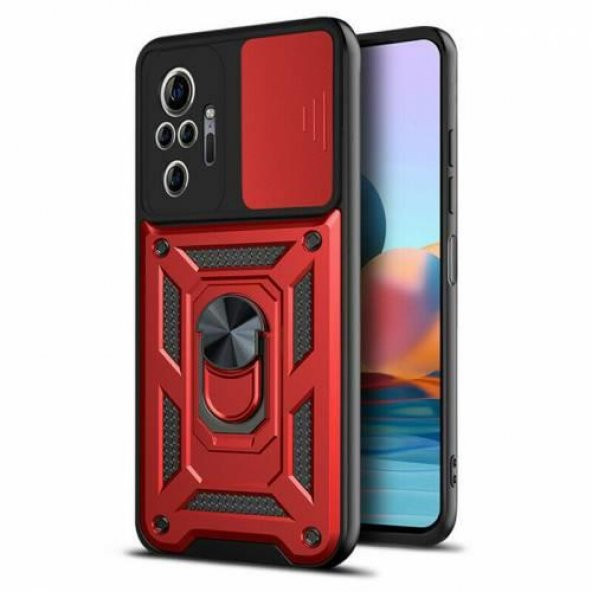 Xiaomi Redmi Note 10 Pro Kılıf Silikon Yüzüklü Standlı Kamera Korumalı - 2
