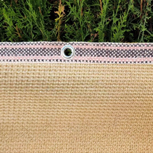 GÖLGELİK FİLE 1X8 METRE ÇİT FİLESİ 95 GÖLGE KORUMA KREM 95LİK BAHÇE ÇİTİ HALKALI KUŞAKLI JÜT GÖLGELİK